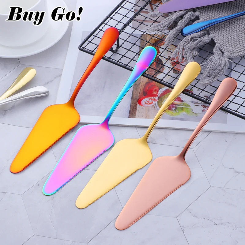 9 Colors 304Stainless Steel Cake Pizza Shovel Knife Butter Knife For Pie/Pizza/Cheese Dessert Cutlery Bakeware Cake Spatula Tool