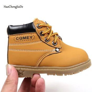 

Kids' shoes Rubber Boots Children Leather Botas for Boys Girls Waterproof Plush Snow Boots Toddler Sneakers platform Boots 21-30