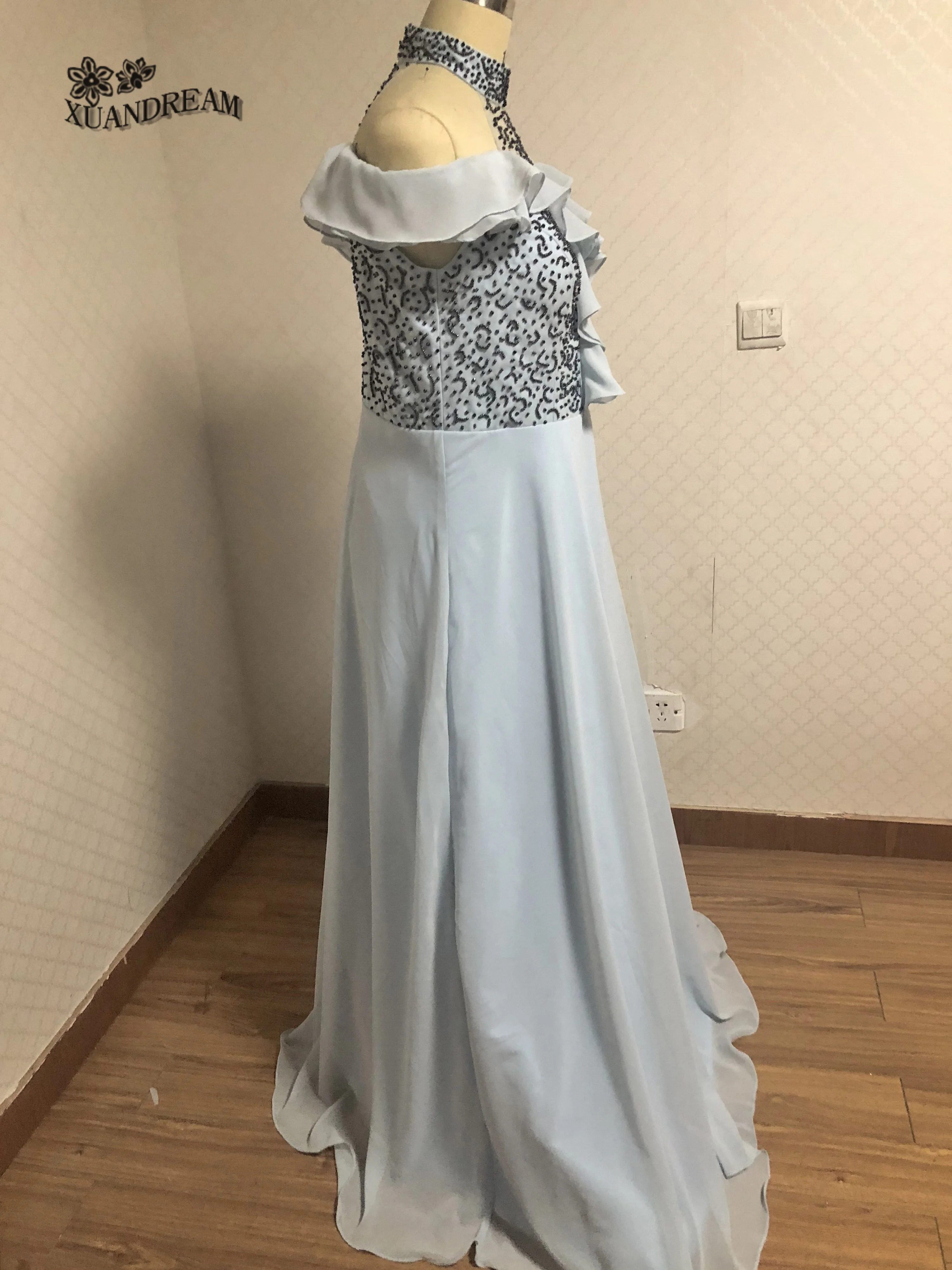 Тяжелые бусины вечернее платье de soiree платье для вечеринки дешево Шифон с быстрой доставкой элегантные вечерние платья для вечеринки XD020