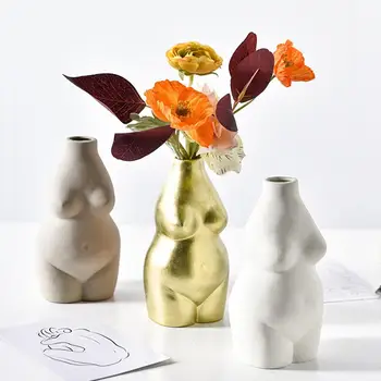 

Female Body Art Ceramic Vase Plants Flower Pot Vase Craft Planter Container Home Tabletop Decoration Utensils Nice Gift
