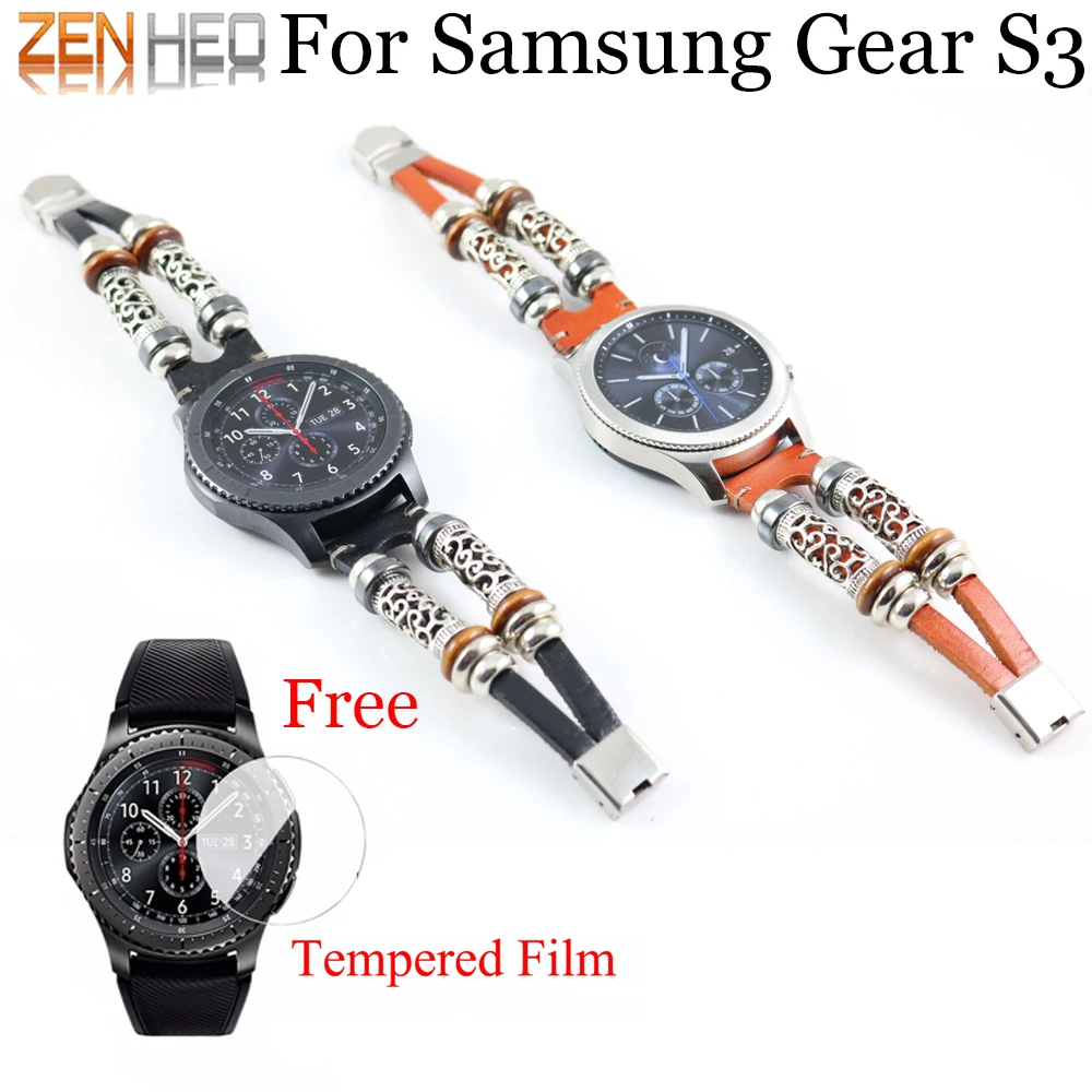 Для samsung gear S3 ремешок сменный Браслет Модный кожаный браслет gear S3 классический Frontier ремешок с закаленным флимом