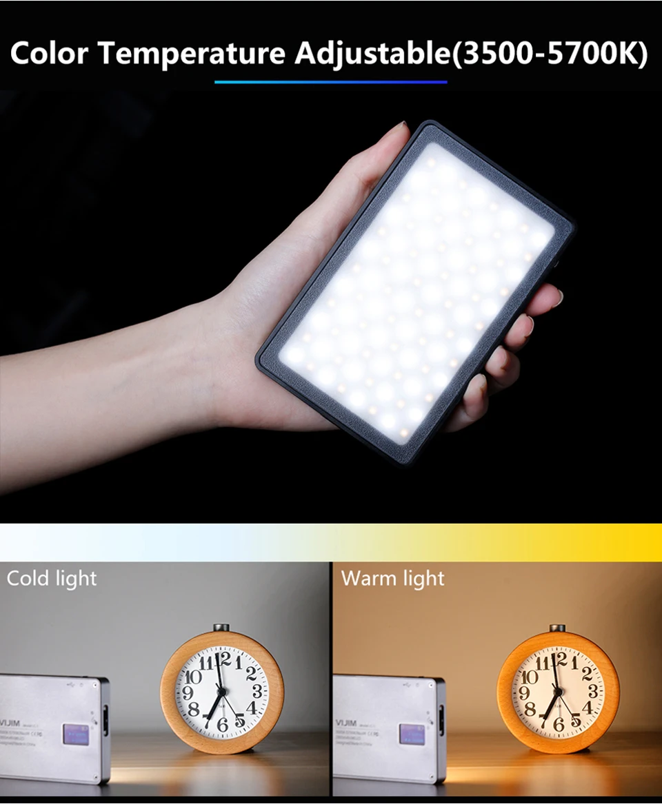 VIJIM VL-2/VL-1 Светодиодная панель видео свет 2500 K-8500 K полноцветная портативная лампа освещения фотографии с портом type-C