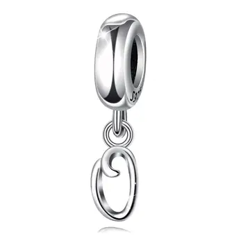 

Eudora new 925 Sterling Silver Letter O Alphabet Beads Fit Charm Bracelets Bangles Women DIY Polished silver Jewelry for girl