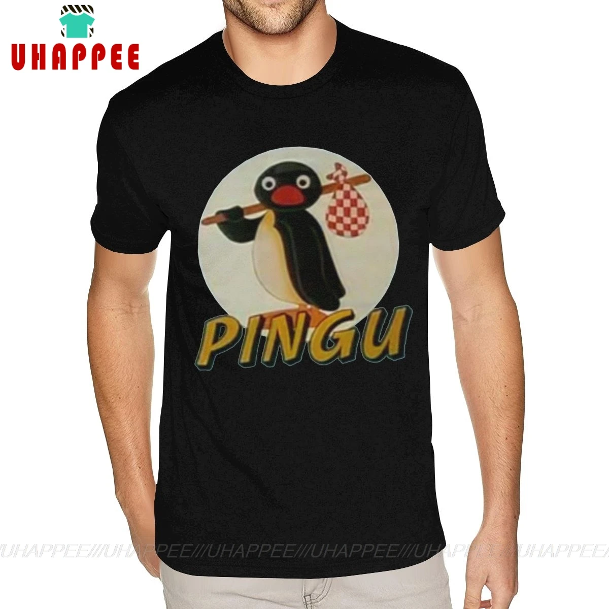 Забавные Рубашки Pingu Noot мужские черные футболки на заказ с коротким рукавом и