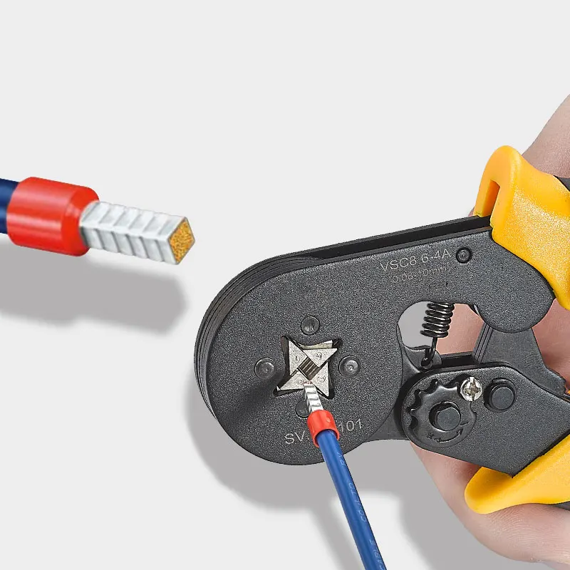 Tubular terminal crimping tools mini electrical pliers HSC8 10SA 0.25-10mm2 23-7AWG 6-4A/6-6A 0.25-6mm2 high precision clamp set