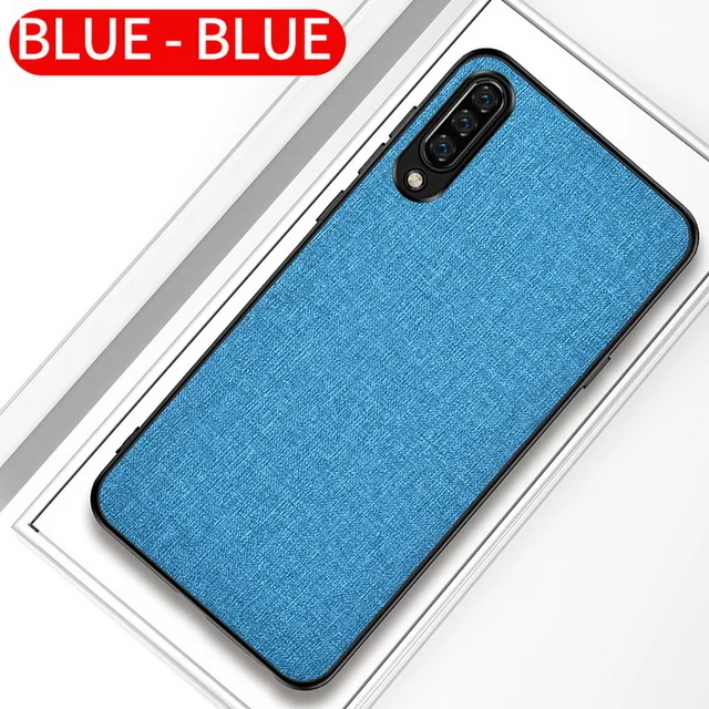 Luxury Fabric Cloth Phone Case For Sony xperia 10III  1III  5II  Xperia1 5III ACE II  Slim Soft Bumper Hard PC Back Cover sky blue