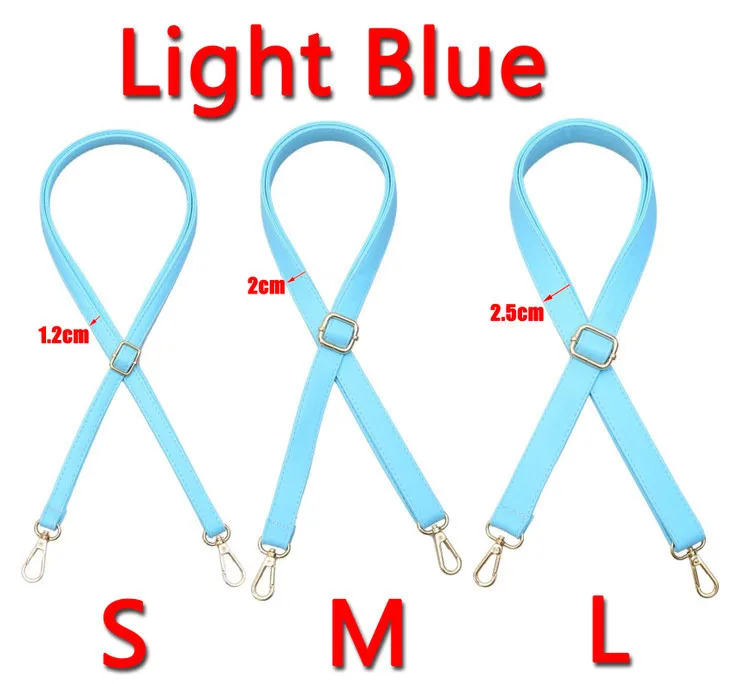 light blue 4 металлических цвета! Diy Регулируемая сумка ремешок Замена овчины ПУ кожа Наплечные ремни для сумки, сумки, кошелек Длинные ремни - Цвет: light blue