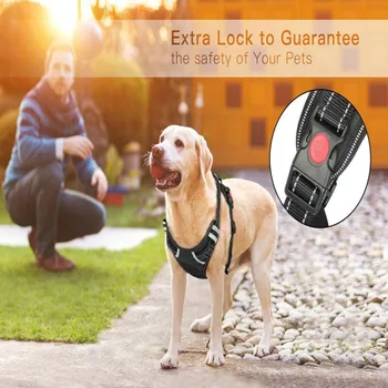 

3M Dog Harness No-pull Pet Harness Adjustable Outdoor Vest Reflective Oxford Vest Dogs Easy Control For Small Medium Large Dogs