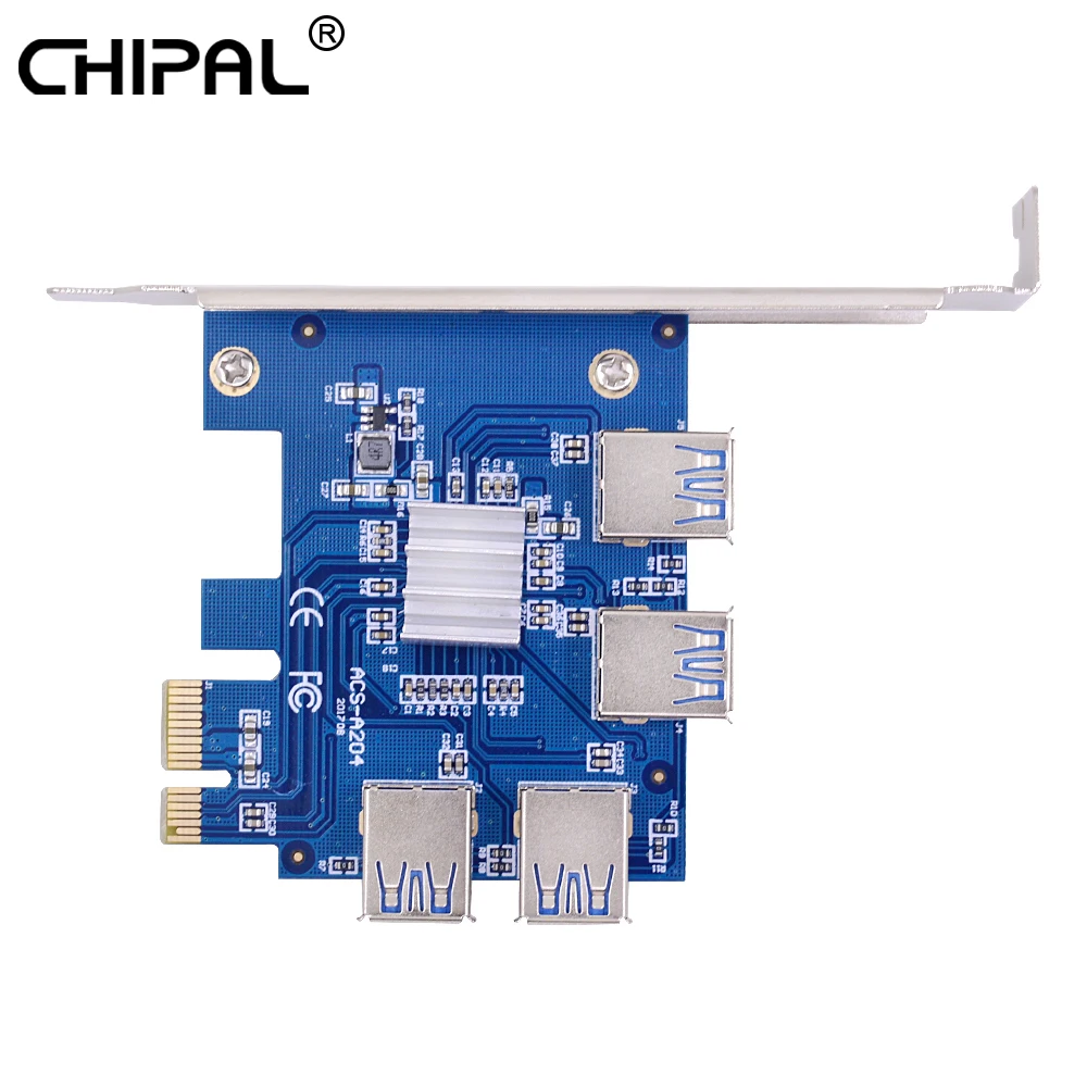 CHIPAL PCI-E 1X до 4 USB 3 0 PCIE Райзер-карта расширения PCI Express PCIe 16X порт множитель USB3.0