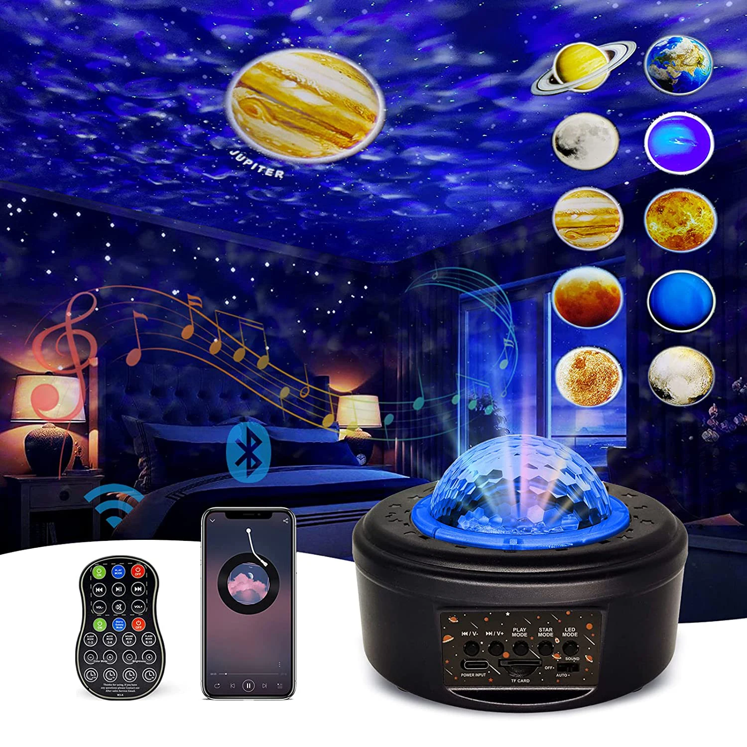 Star Projector Galaxy Light Projector with Bluetooth Speaker, Multiple  Colors Dynamic Projections Star Night Light Projector for Kids Adults  Bedroom