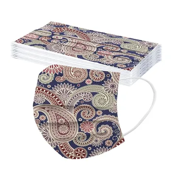 

Adult Flower Digital Printing Disposable Masks Three Layer Protective Breathable Mask Dustproof Earloops Face Cover Mascarilla