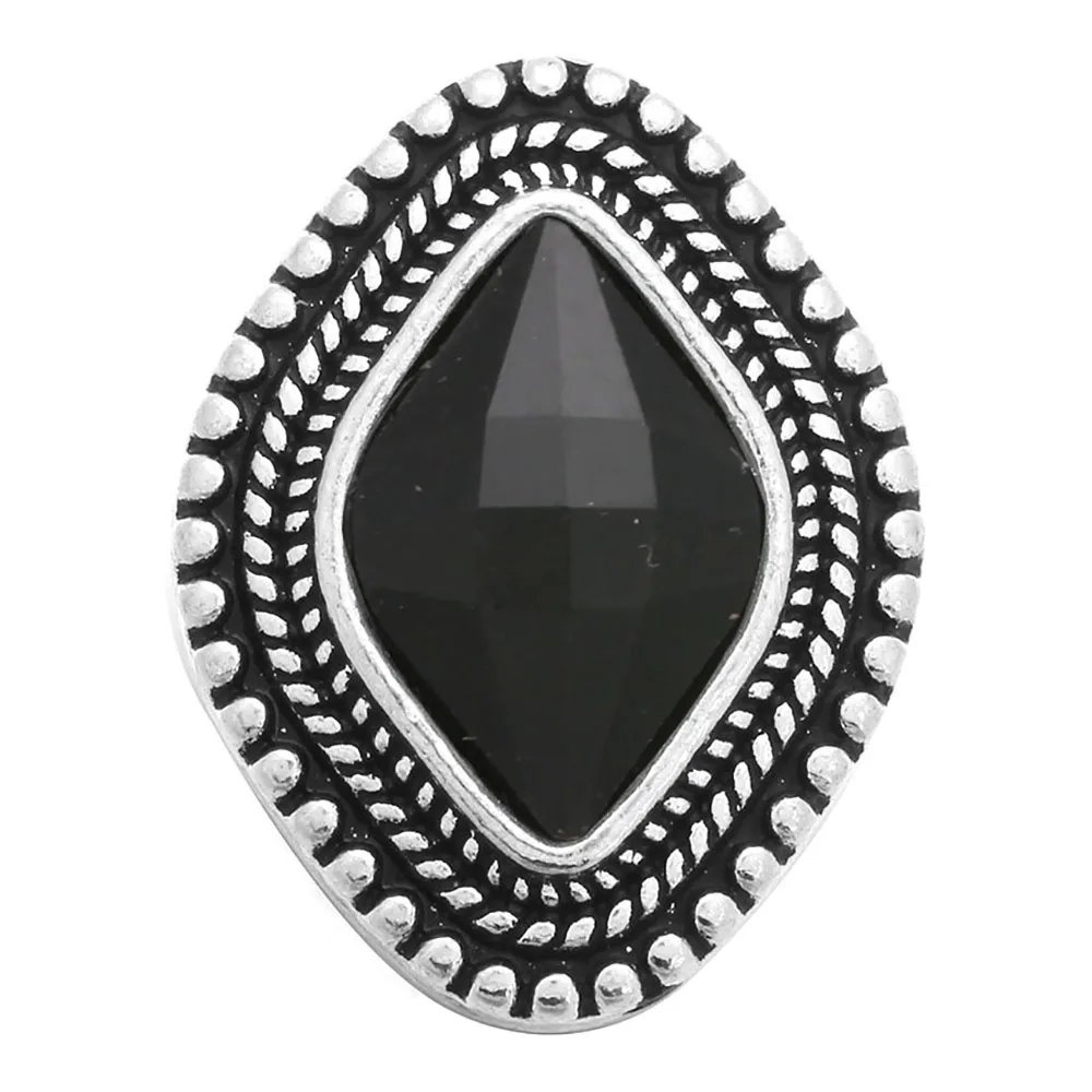 5pcs/lot Black Snap Jewelry Fashion Rhinestone Flower 18mm Snap Buttons For 18mm Leather Button Bracelet
