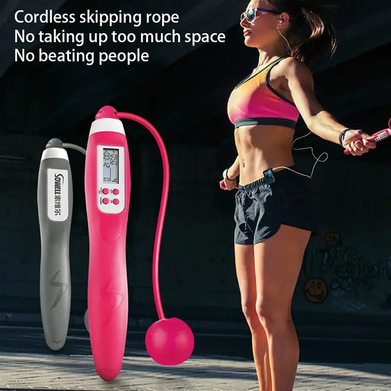 Fitness Jump Rope Ropeless Wireless Cordless Calorie Counter Electronic Counting Skip Ropes Women and Men Body Building Accessor