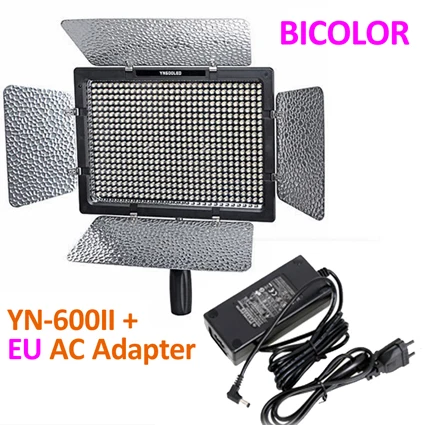 3300 К Yongnuo YN600 II YN600L II двухцветный светодиодный светильник для видео+ адаптер переменного тока с поддержкой пульта дистанционного управления по телефону приложение для интервью - Цвет: 3300 К