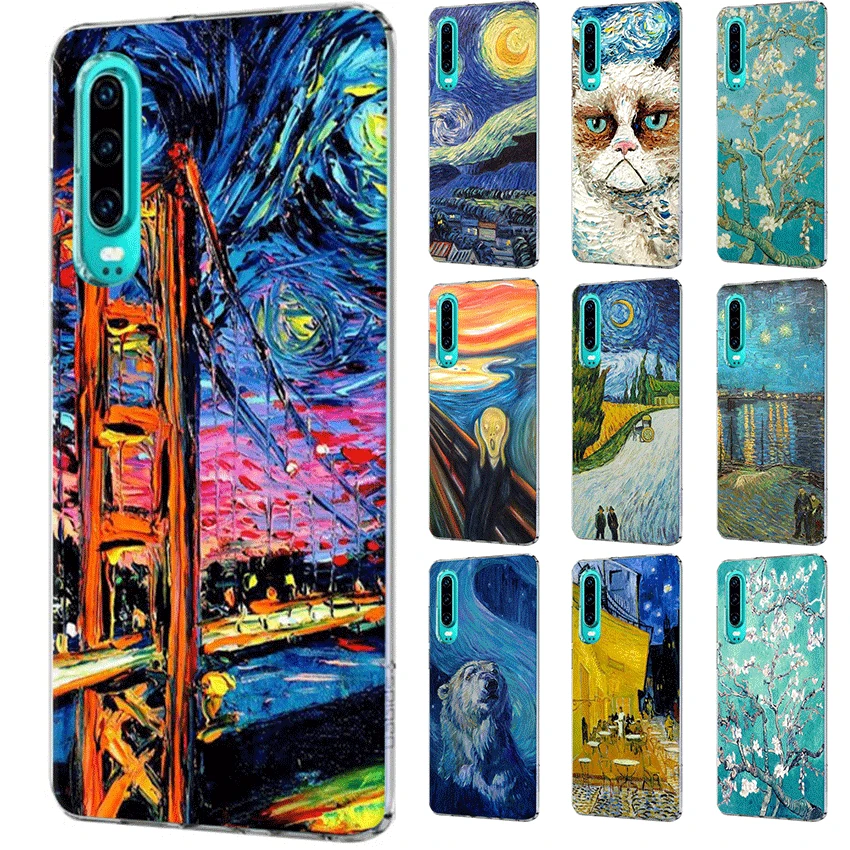Mobile Phone Case For Huawei P30 P20 P10 P9 P8 P Sart Z Lite Pro Hard Cover Munch Van Gogh | Мобильные телефоны и