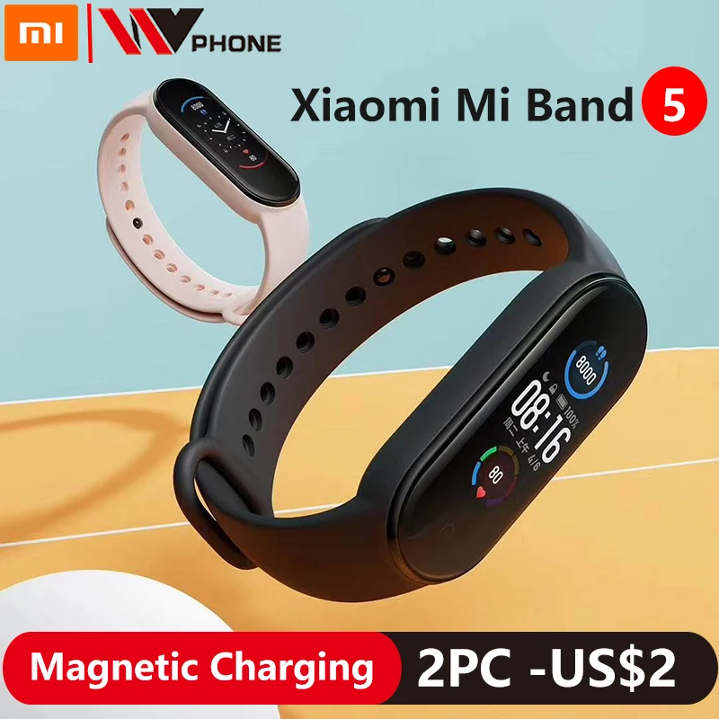 Смарт браслет Xiaomi Mi Band 5, 4 цвета, AMOLED экран, Mi Band 5, смарт браслет, фитнес трекер, Bluetooth, спортивный водонепроницаемый смарт браслет| |   | АлиЭкспресс