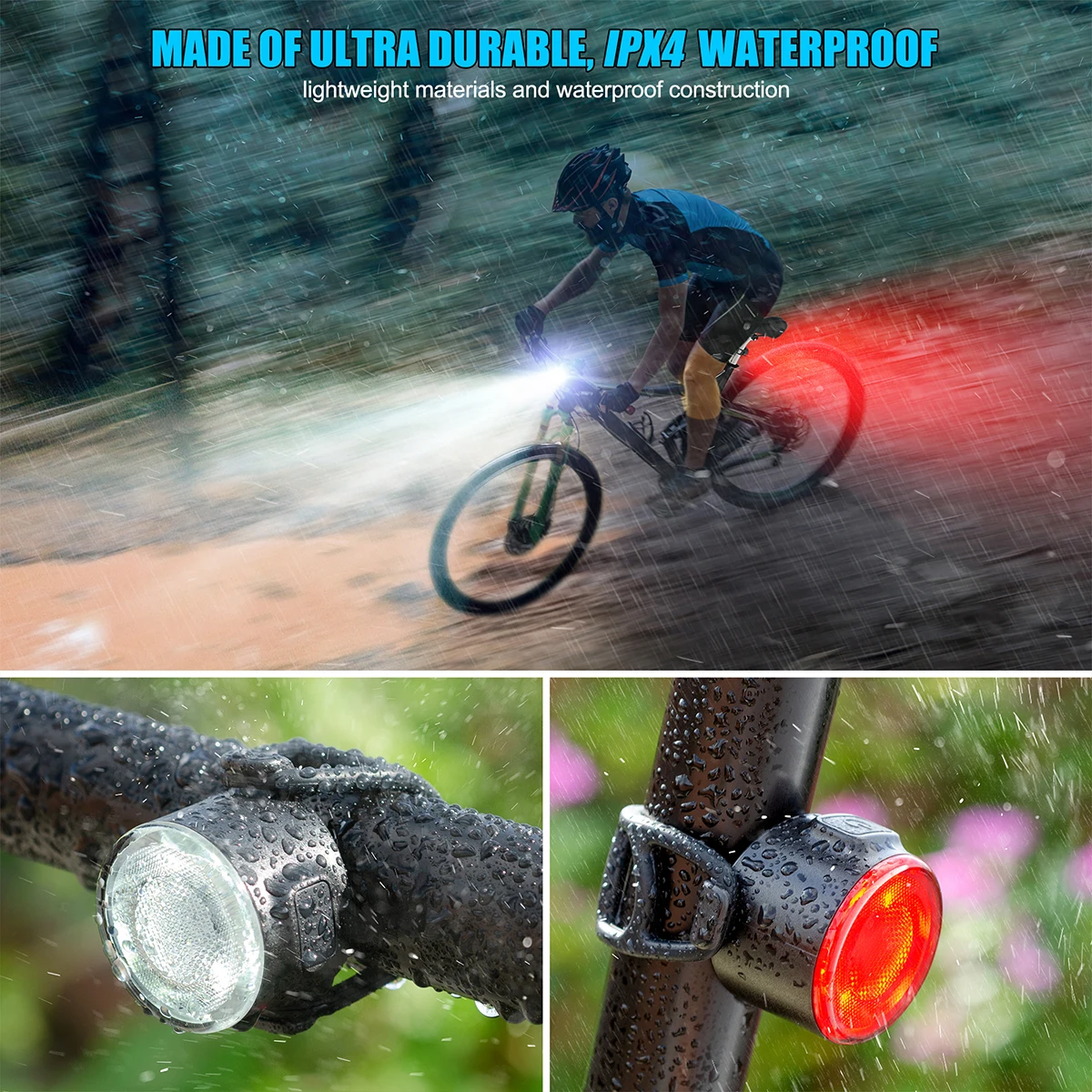 Комплект велосипедных фонарей, водонепроницаемый светодиодный передний .