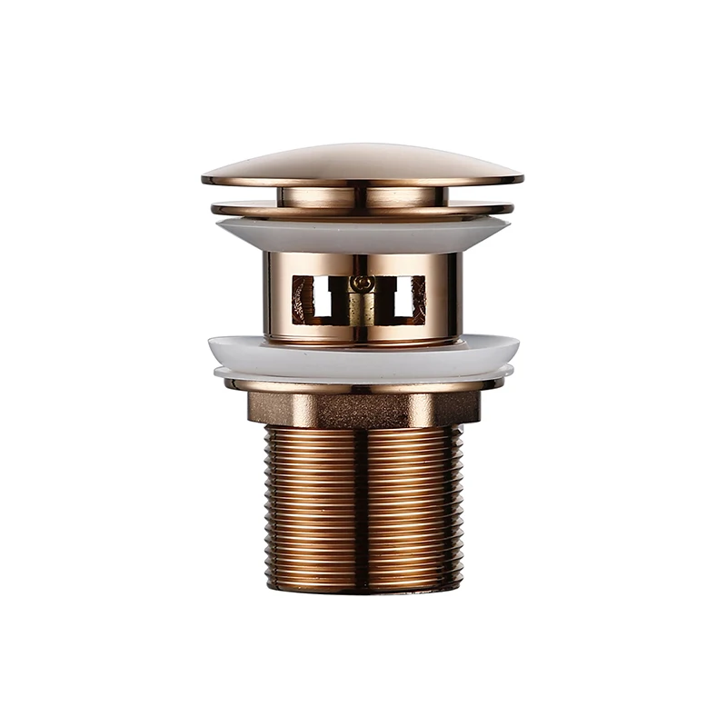 

Bagnolux Rose Gold Sink Drainer Circular Pop-Up Corrosion Resistance durability Bathroom Hotel Washbasin Sink Drainer