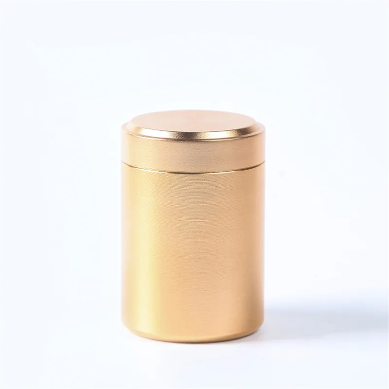 Функциональная герметичная алюминиевая банка с защитой от запаха, контейнер для хранения трав, табачная коробка, коробка для таблеток - Цвет: Золотой
