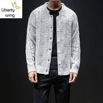 

Autumn New Cardigan Men Plus Size 5XL 2020 Slim Fit Casual College Japan Style Solid Knitted Sweater Hombre Coat Outwear