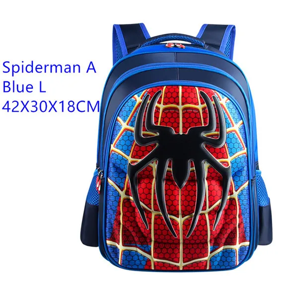 Супермен Бэтмен Капитан Америка мальчик девочка дети детский сад школьная сумка Подростковая Дети Студенческие рюкзаки - Цвет: Spiderman A Blue L