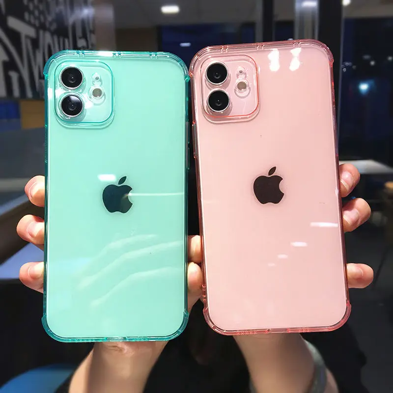 Shockproof Clear Phone Case for iPhone 12 11 11Pro Max Xr Xs Max Soft TPU Transparent Phone Case for iPhone Xr Xs Max 6 7 8 Plus iphone 8 plus silicone case