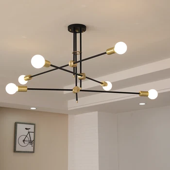 

Modern Iron Light FIxture Nordic Living Room Chandelier Lighting Vintage Decor Bedroom Hanging Lights Home Indoor Lighting