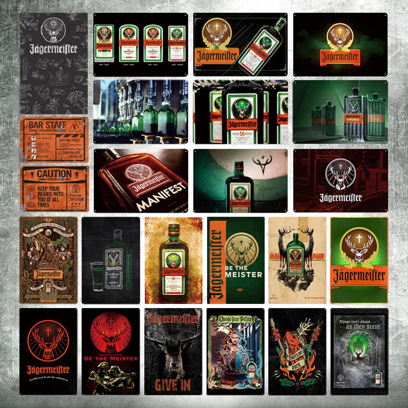 

Home Decor Retro Metal Signs Tinplate Pating Classic Brand Wine Tin Sign Bar Pub Man Cave Wall Decor Pin Up Art Painting Plaques