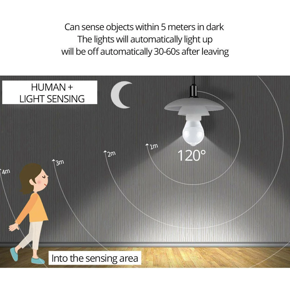 B22 E27 PIR детектор датчик движения 85-265 в 10 Вт умный светодиодный светильник лампа для коридора тропинки лестницы сада двора дома