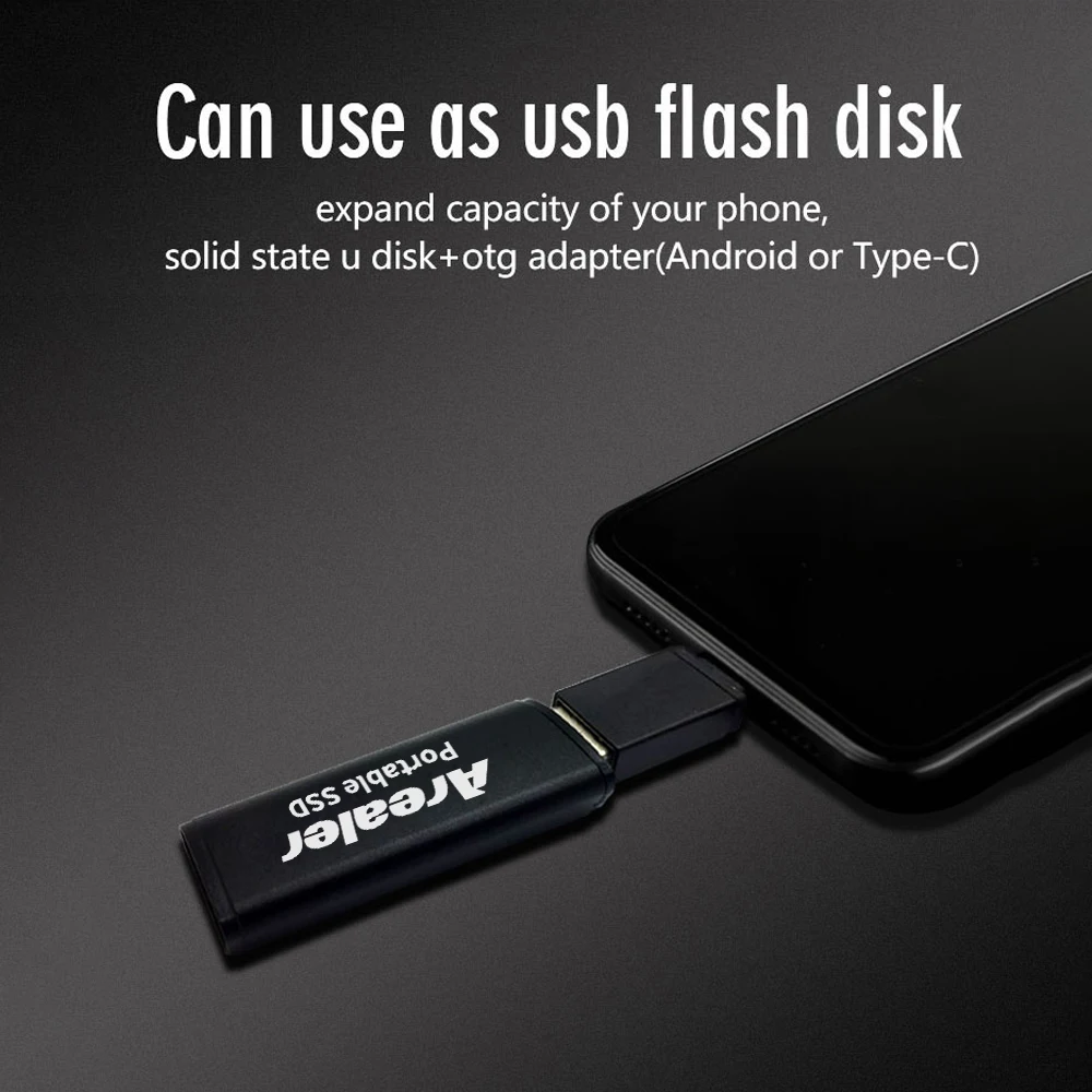 Arealer Mini 64GB 125GB 256GB твердотельный накопитель SSD твердотельный USB флэш-диск твердотельный высокоскоростной накопитель для компьютера