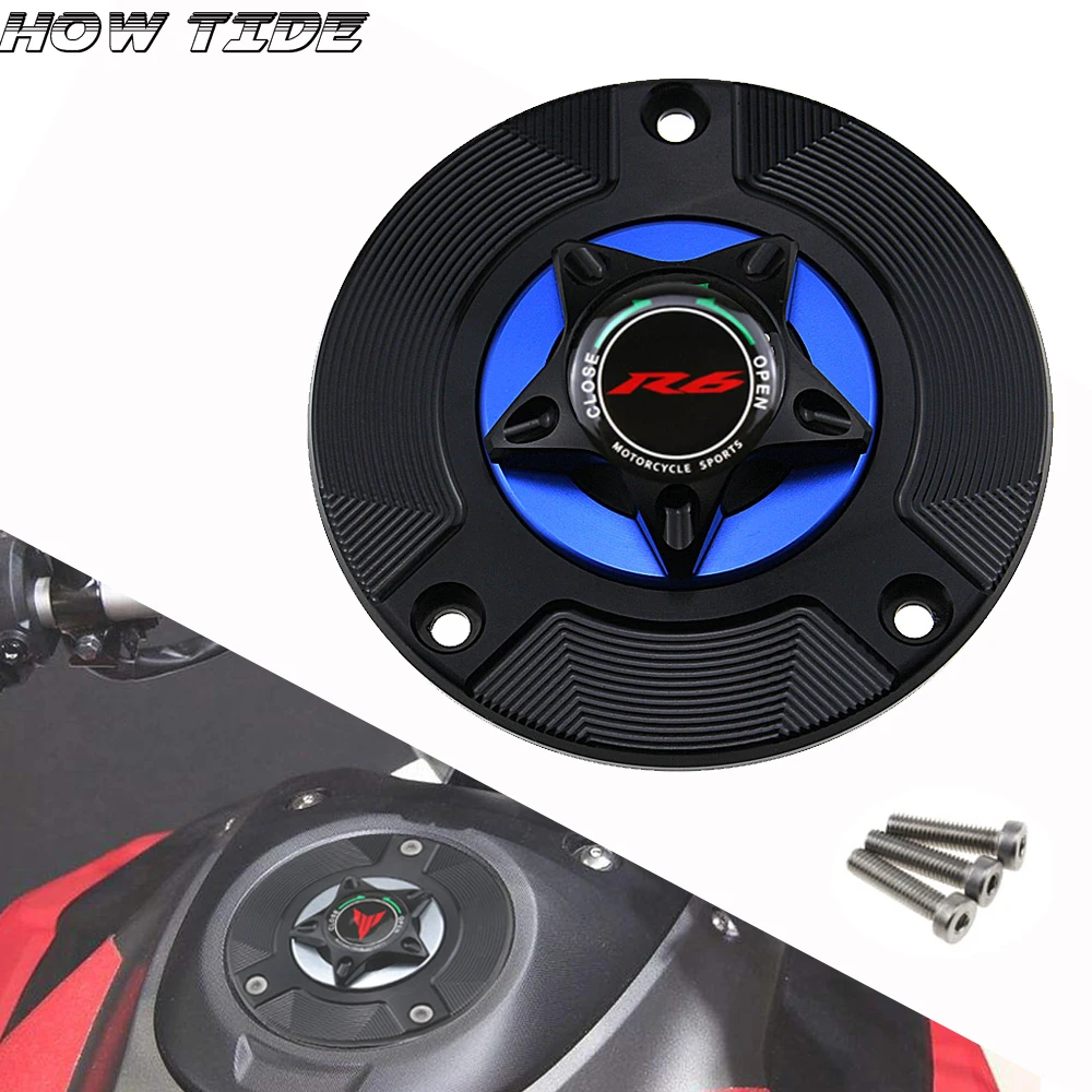 

LOGO R6 Motorcycle Accessories Gas Fuel Tank Cap Cover CNC Aluminum for YAMAHA YZF-R6 YZFR6 YZF R6 YZF600 2003-2019