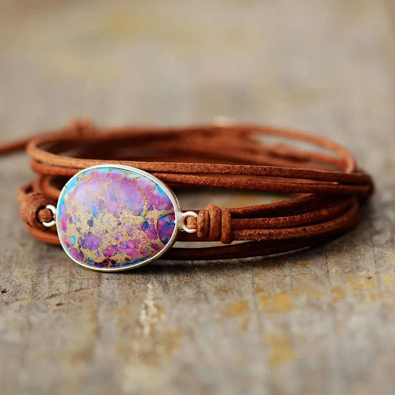 Romantic New Simple Wrap Bracelet Natural Stones Boho Long Friendship Bracelet Unique Handmade Ethnic Bracelets