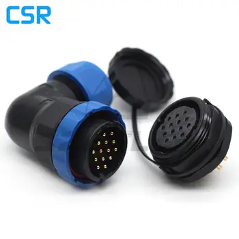 

SD28TA-ZM,14 pin Waterproof Connector Plug and Socket, IP67 14 pin Panel Mount Male and female connector, 90 degree elbow plug