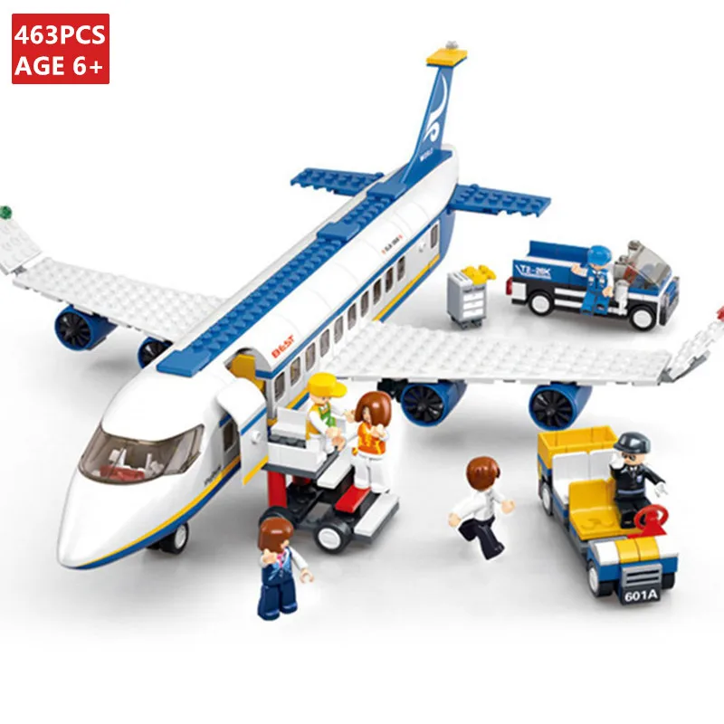 

463Pcs City Airplane Airport Airbus Aircraft Plane Building Blocks Sets LegoINGLs Avion Technic DIY Kids Bricks Educational Toys