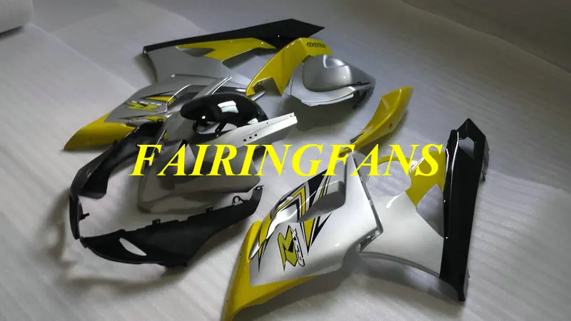 Литьевая форма для мотоцикла обтекатель для GSXR1000 K5 05 06 GSXR 1000 2005 2006 желтое серебро Обтекатели Кузов+ подарки SB23
