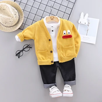 

Toddler Baby Boys Clothing 3PCS Sets Infant Clothes Outfits 2019 New Cardigan Coat + Shirt +Pants Kids Clothes Costume