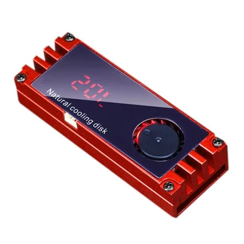 

Digital Temperature Display M.2 SSD Heatsink Cooler with Turbo Cooling Fan for 2280 22110 NVMe M2 Computer Safety Solid State