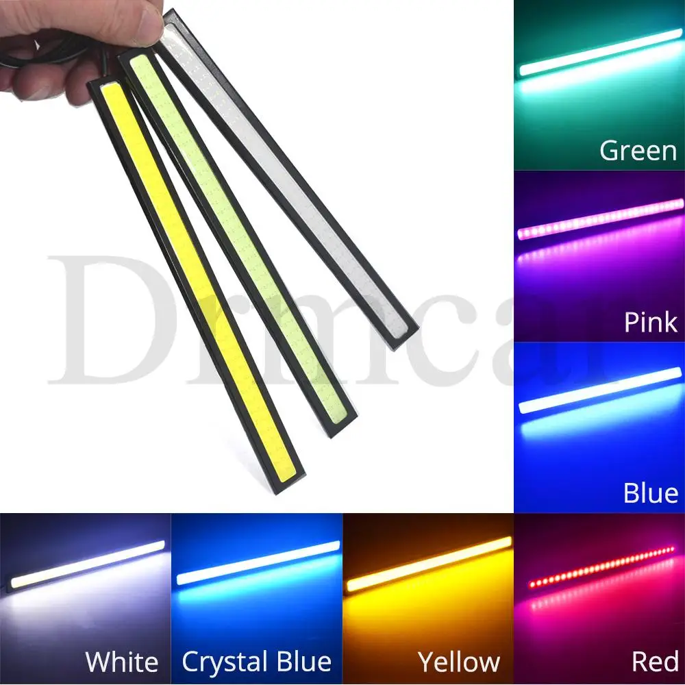 

1X 17cm DRL Day Light Car COB Driving Fog Lamp Trunk DayTime Running Lights Auto Waterproof Turn Signal LED License Plate Light