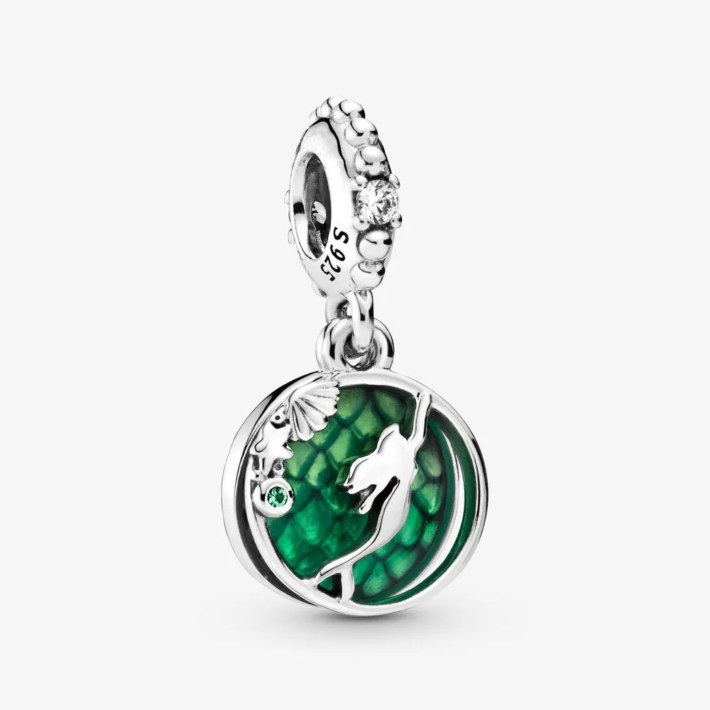 Lady 100% 925 Sterling Silver Dis Mermaid Dangle Charm fit Original Pandora Bracelets DIY Young women Jewelry | Украшения и