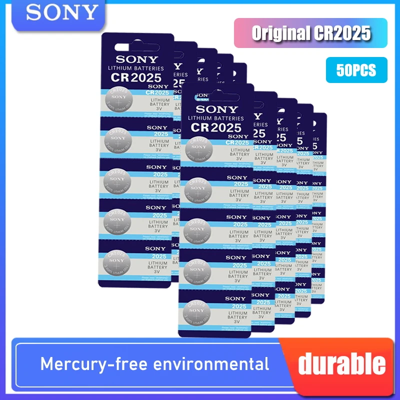 50PCS Brand New SONY CR2025 Button Cell Battery 3V Lithium Batteries CR 2025 for Watch Remote Toy Computer Calculator Control |