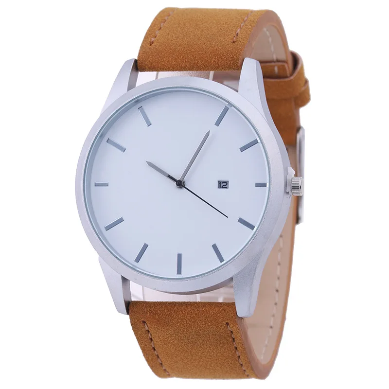 

Europe And America-Style Large Dial Men Casual Watch MV Calendar Business Dull Polish Belt Watch MT Watch