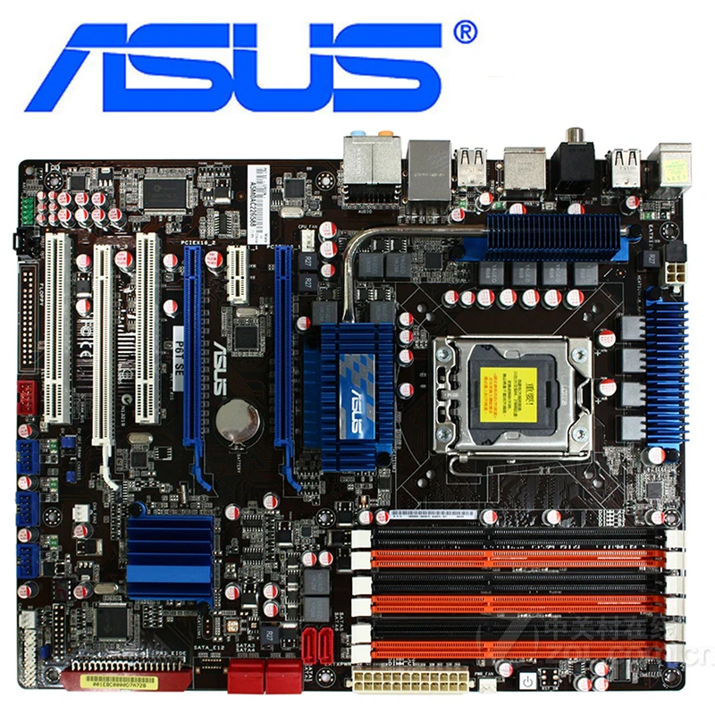 

ASUS P6T SE Motherboards LGA 1366 DDR3 24GB For Intel X58 P6T SE Desktop Mainboard Systemboard SATA II PCI-E X16 Used 16Mb Flash