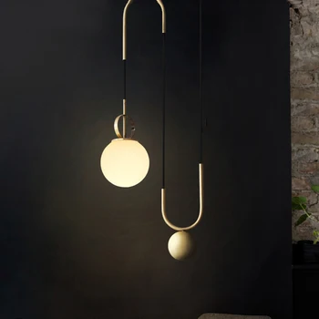 

Pulley pendant pendant nordic light restaurant pendant light designer creative personality bar gold lifting glass ball lamps