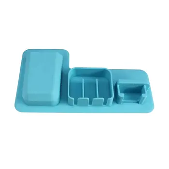

Suction Cup Toothpaste Rack Wall Mounted Shower Toothbrush Holder Razor Storage Office Kitchen Bathroom Organizer Soft Silicone