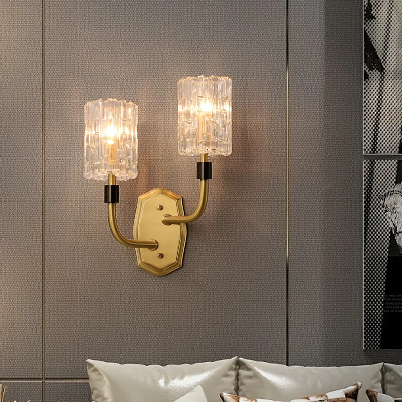 Villa church art deco copper wall lamp Mirror led sconce luxury brass light for Bedroom Living Room study indoor | Лампы и освещение