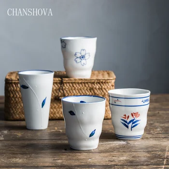 

CHANSHOVA 160/200 ml Modern simplicity Handpainted Under Glazed Ceramic Teacup China Porcelain Small and Large Coffee mug H365