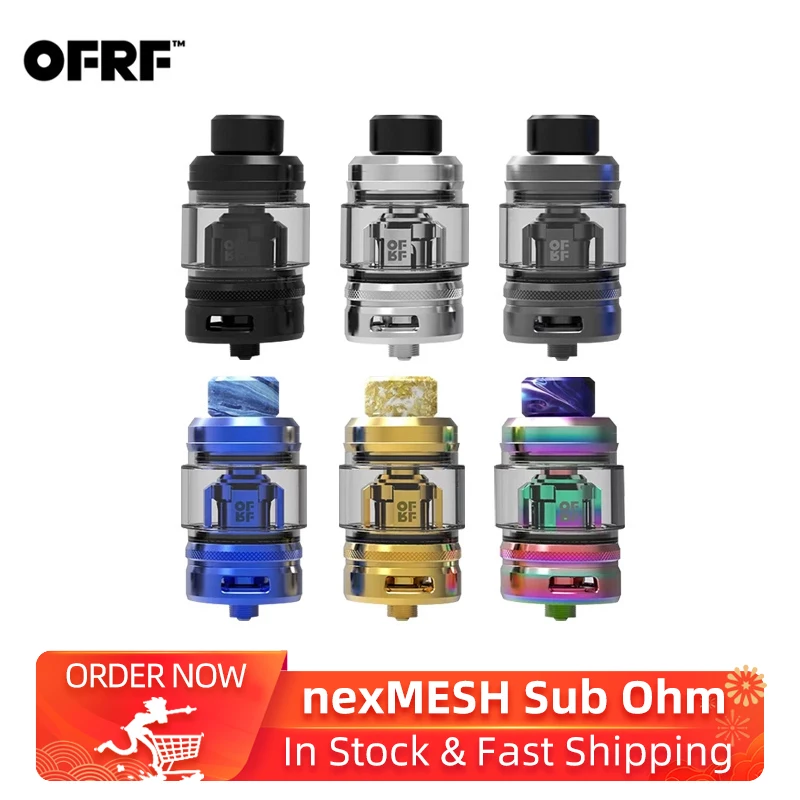 Оригинальный OFRF nexMESH Sub Ohm бак 5 мл/4 мл атомайзер с 0 2 A1 катушкой + 15 SS316 коническая