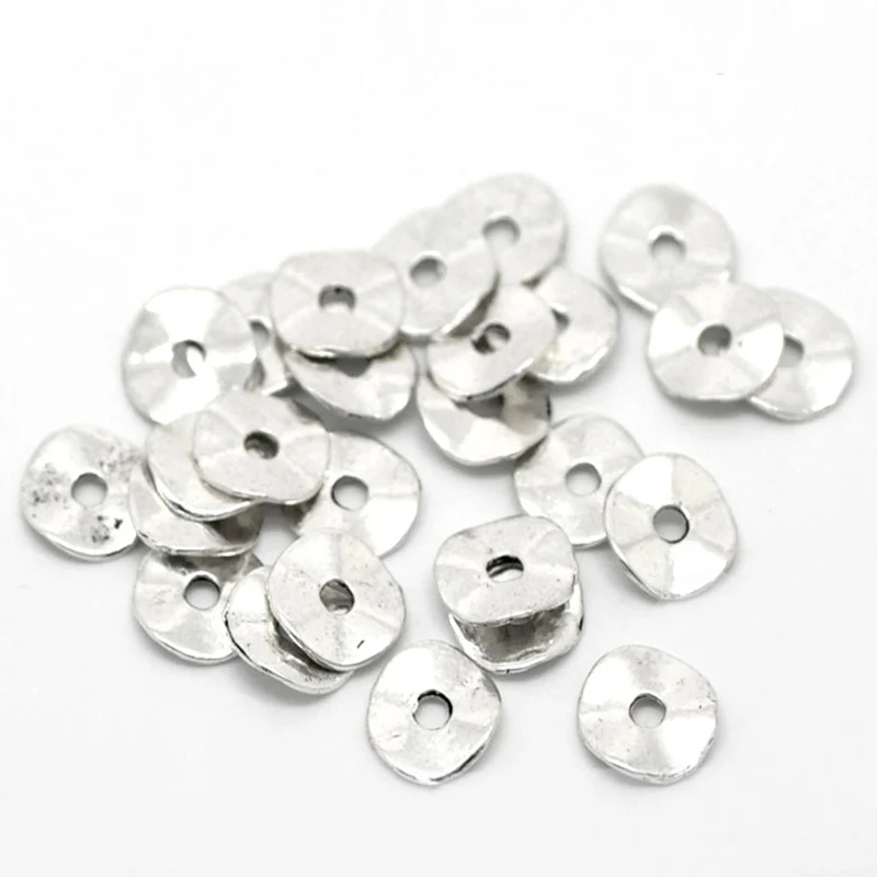 DoreenBeads волнистые бусины из цинкового сплава диск античного серебристого цвета DIY
