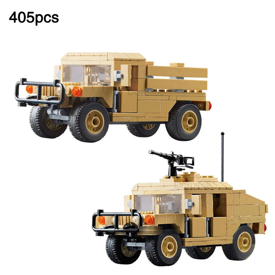 

M1025 HUMVEE Armament Carrier Military Vehicle legoingly SWAT Army Minifigs Figures Guns Building Block Toys For Children Gift