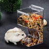 Pet Plastic Transparent Hamster Feeder Guinea Pig Food Bowl Container Can Squirrel Hedgehog Anti-flip Basin Automatic Feeder